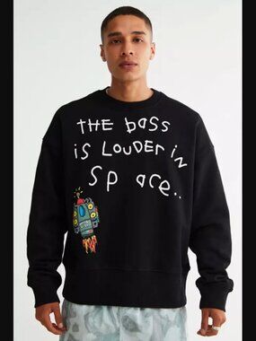 black b2Ss x Rolling Loud The Bass Is Louder in Space crewneck